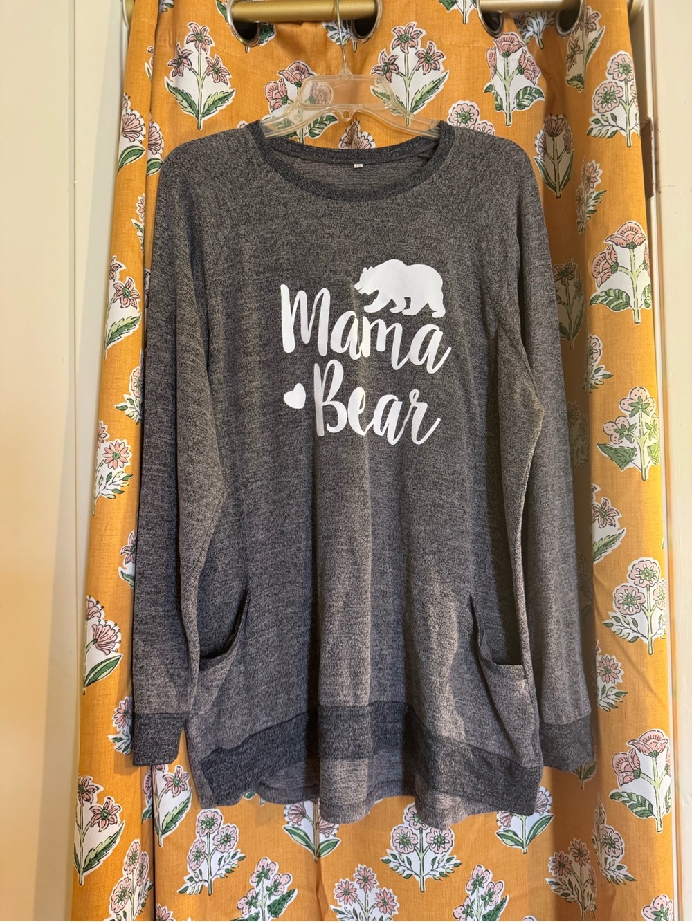 Mama Bear Gray Pullover Tunic Sweatshirt